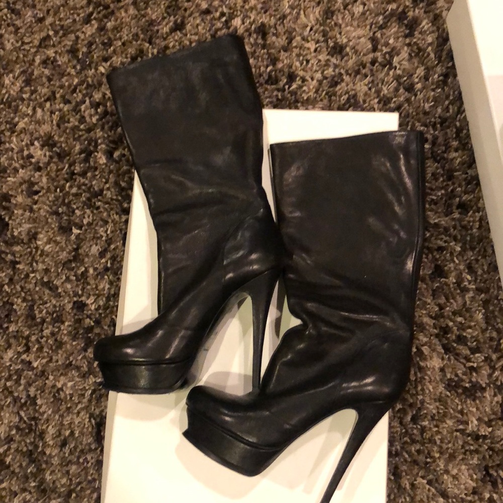 Yves Saint Laurent mid calf bootie